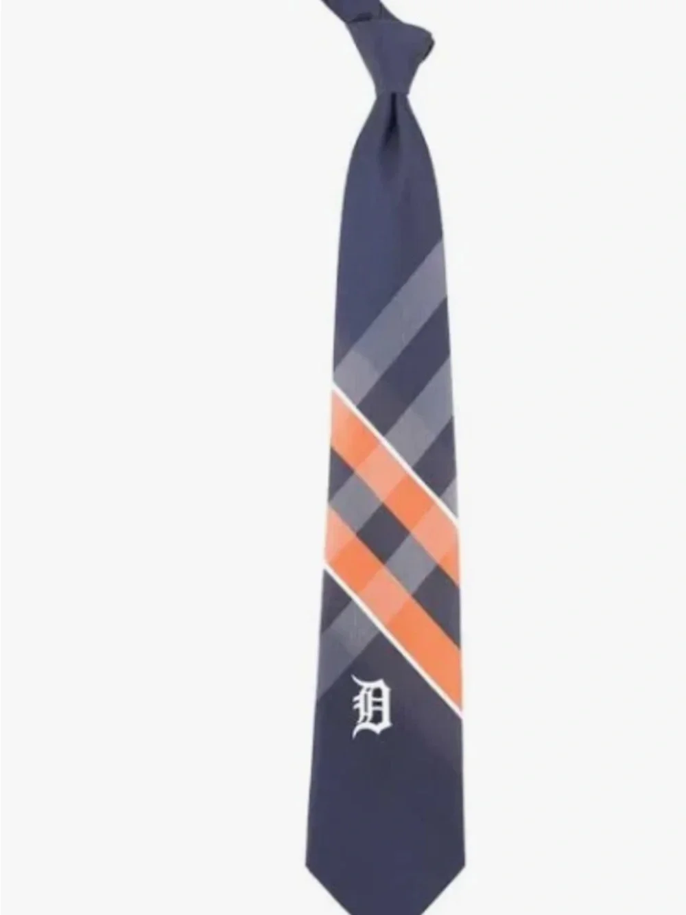 Detroit Tigers Navy & Orange Striped Tie necktie NWT